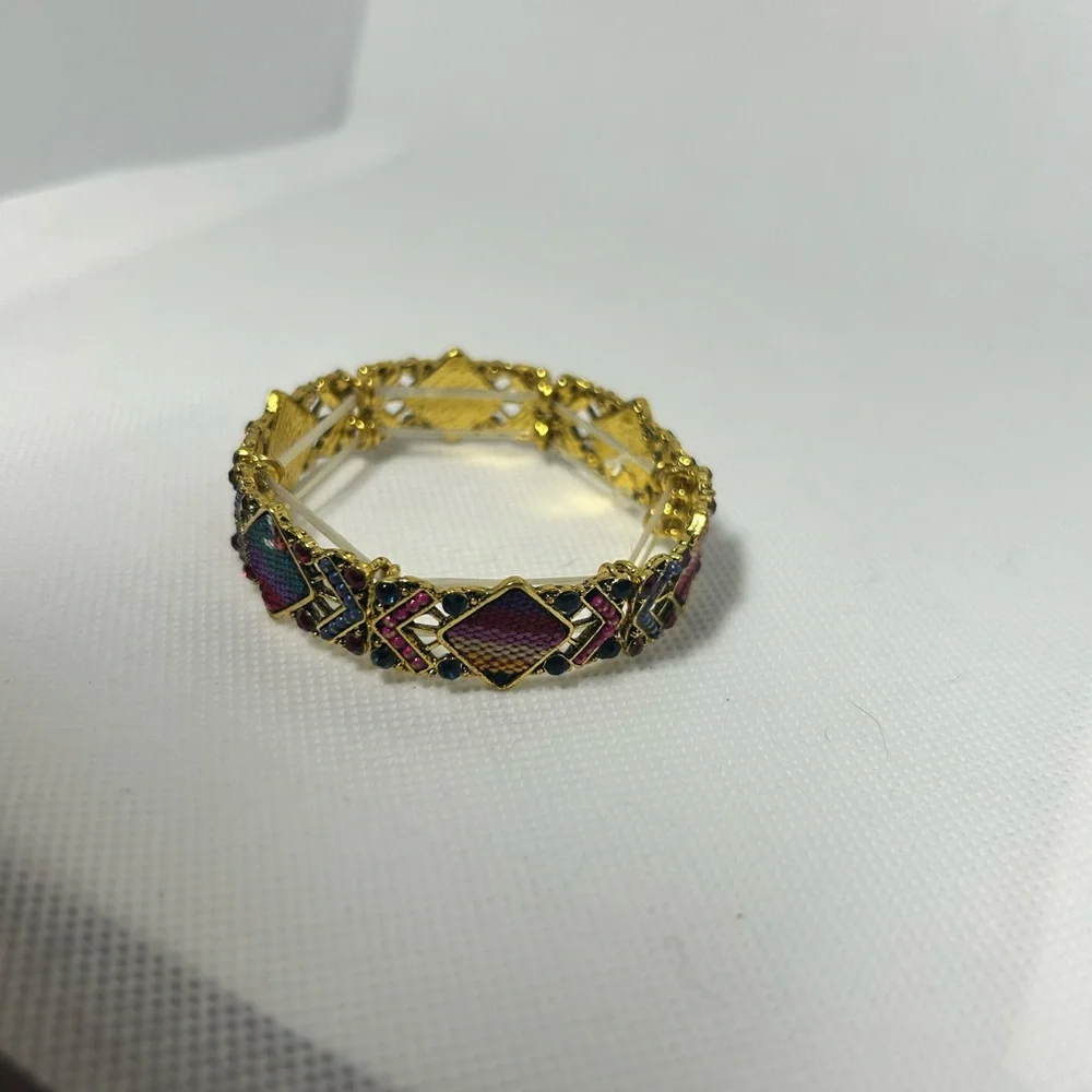 Girasol Multicolor Woven Beaded Bracelet - Gold Accents‎